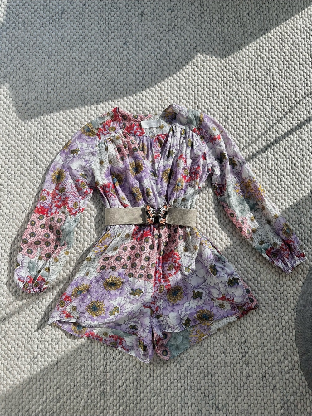 Zimmermann Floral Print Romper with Butterfly Belt - Picture 8 of 8